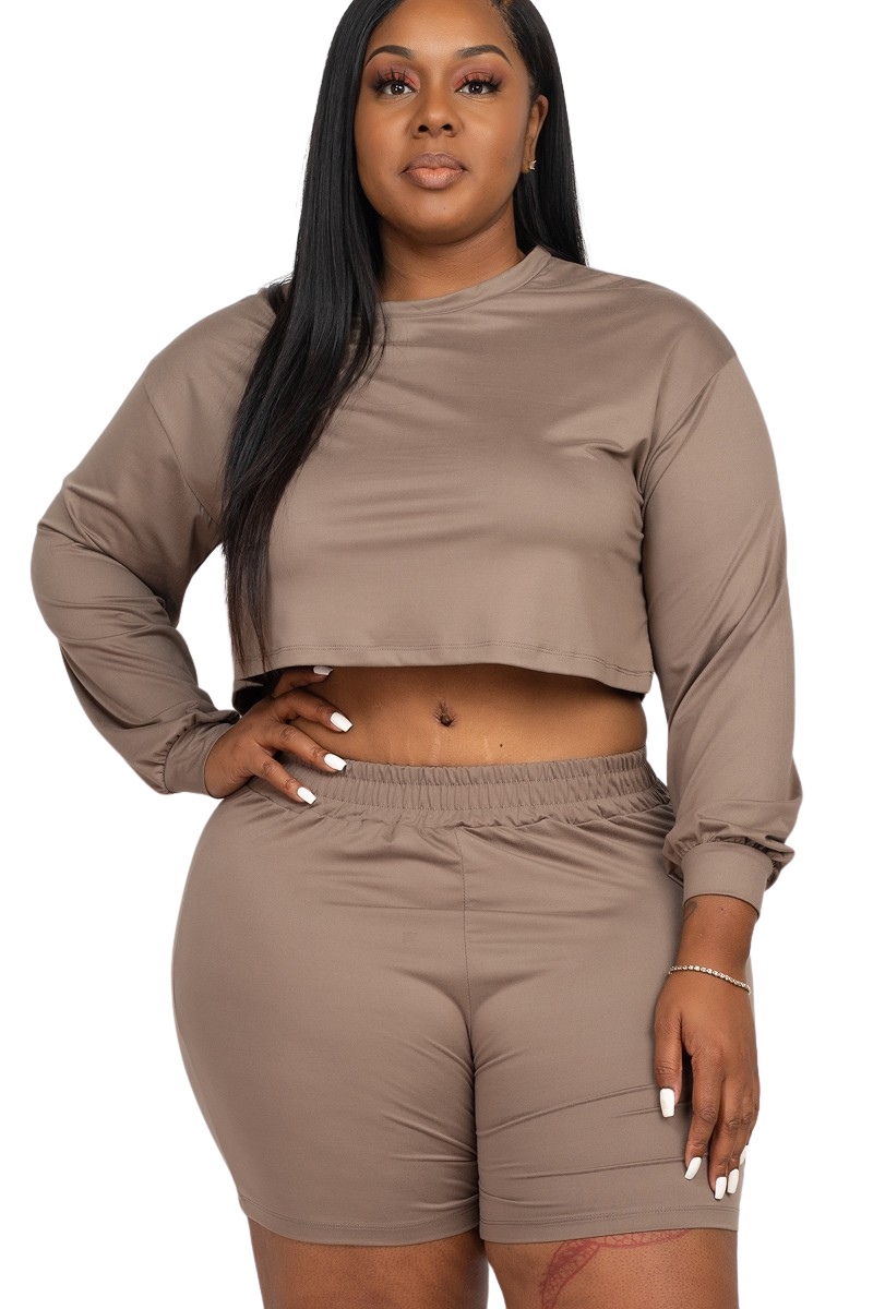 Cozy Crop Top And Shorts Set