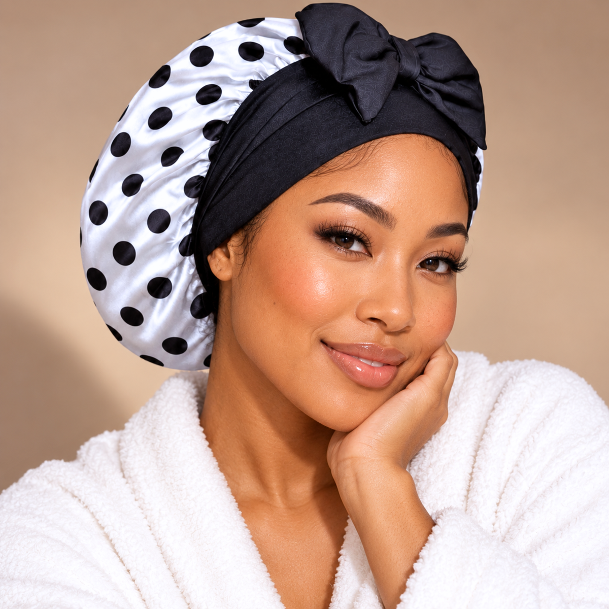 Satin Hair Bonnet for Sleeping – Adjustable Stretch Tie