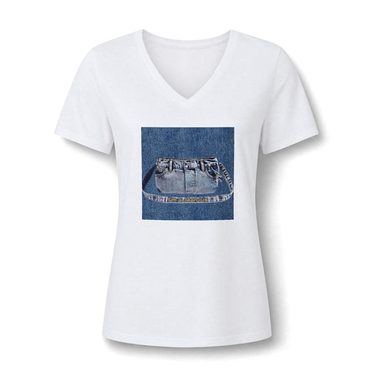 I’m A Jean- ius Women's V-Neck Tee — Denim Pocket Tee