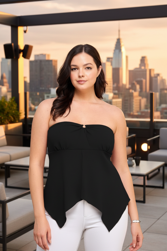Strapless O-ring Asymmetric Top