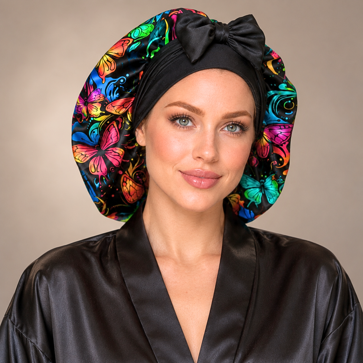 Satin Hair Bonnet for Sleeping – Adjustable Stretch Tie