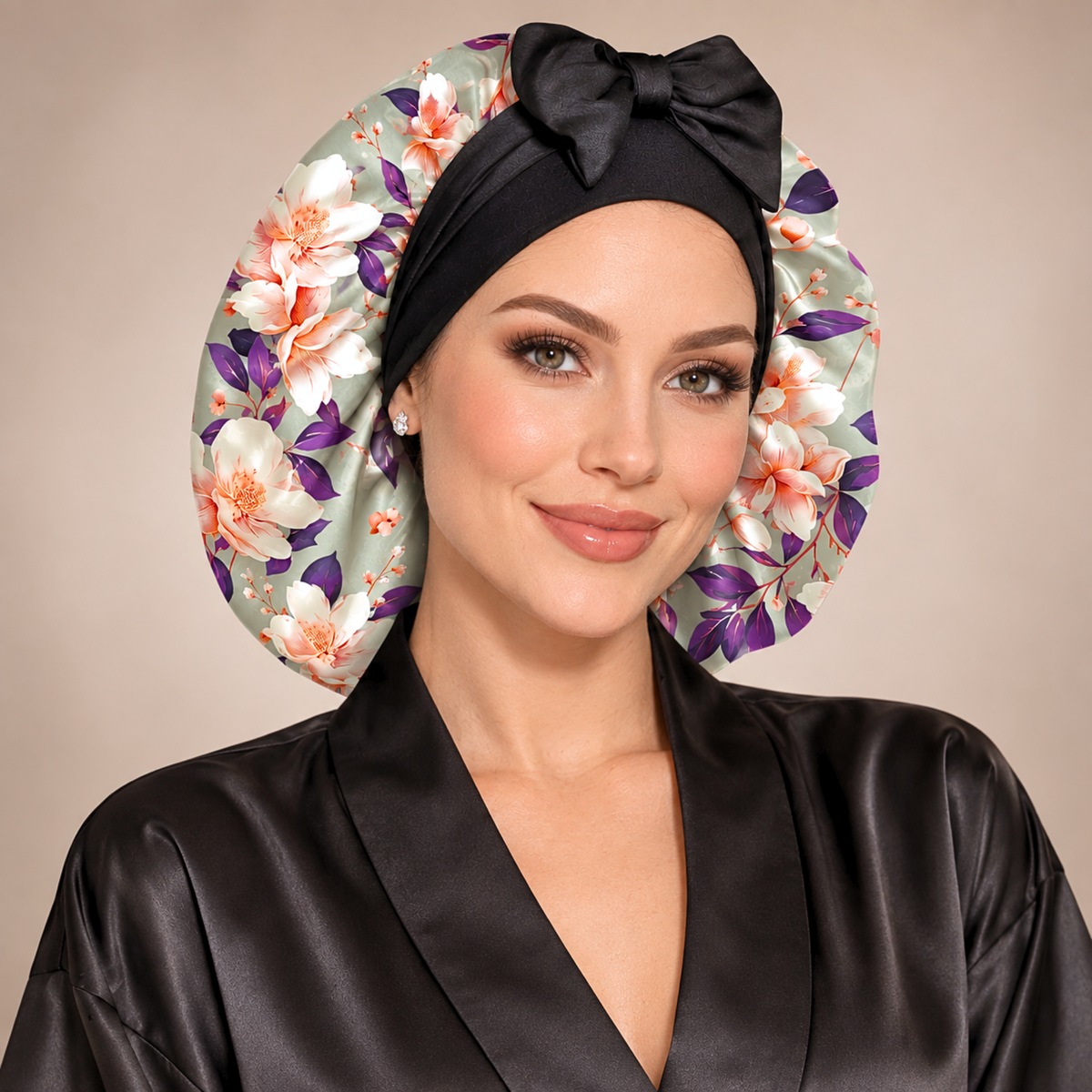 Satin Hair Bonnet for Sleeping – Adjustable Stretch Tie