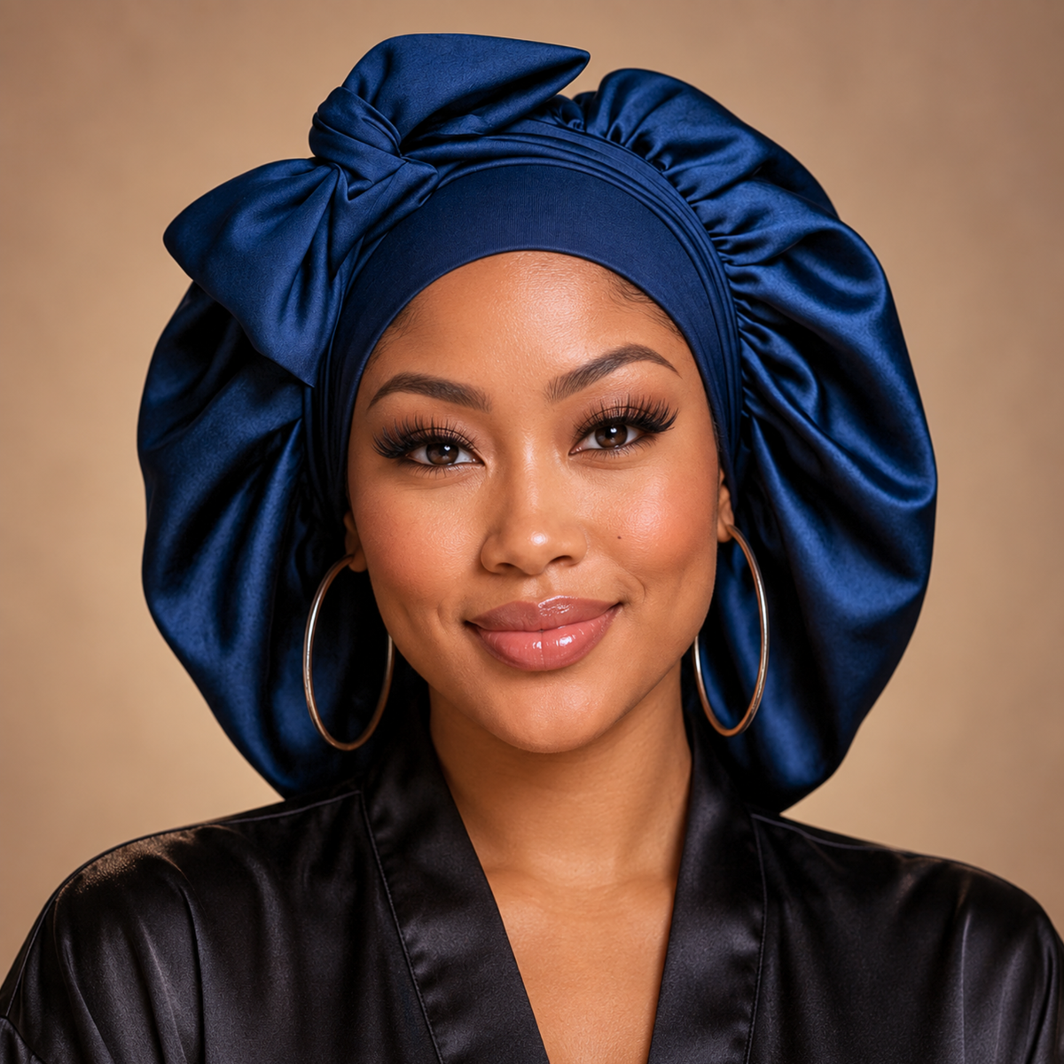 Satin Hair Bonnet for Sleeping – Adjustable Stretch Tie