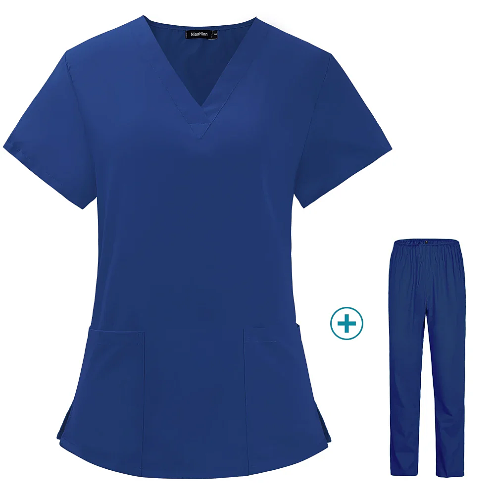 High Quality  Unisex V-Neck Scrub Set