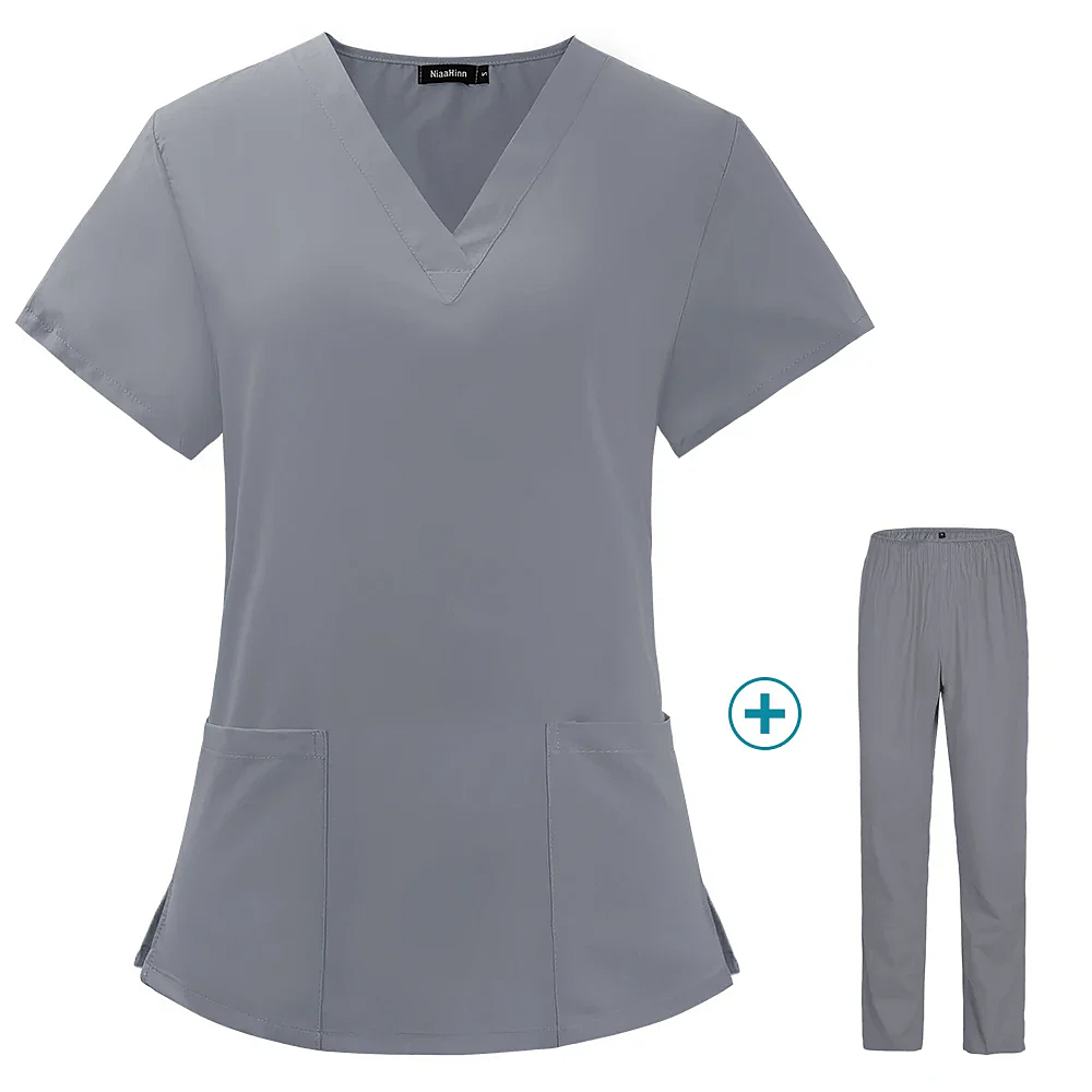 High Quality  Unisex V-Neck Scrub Set