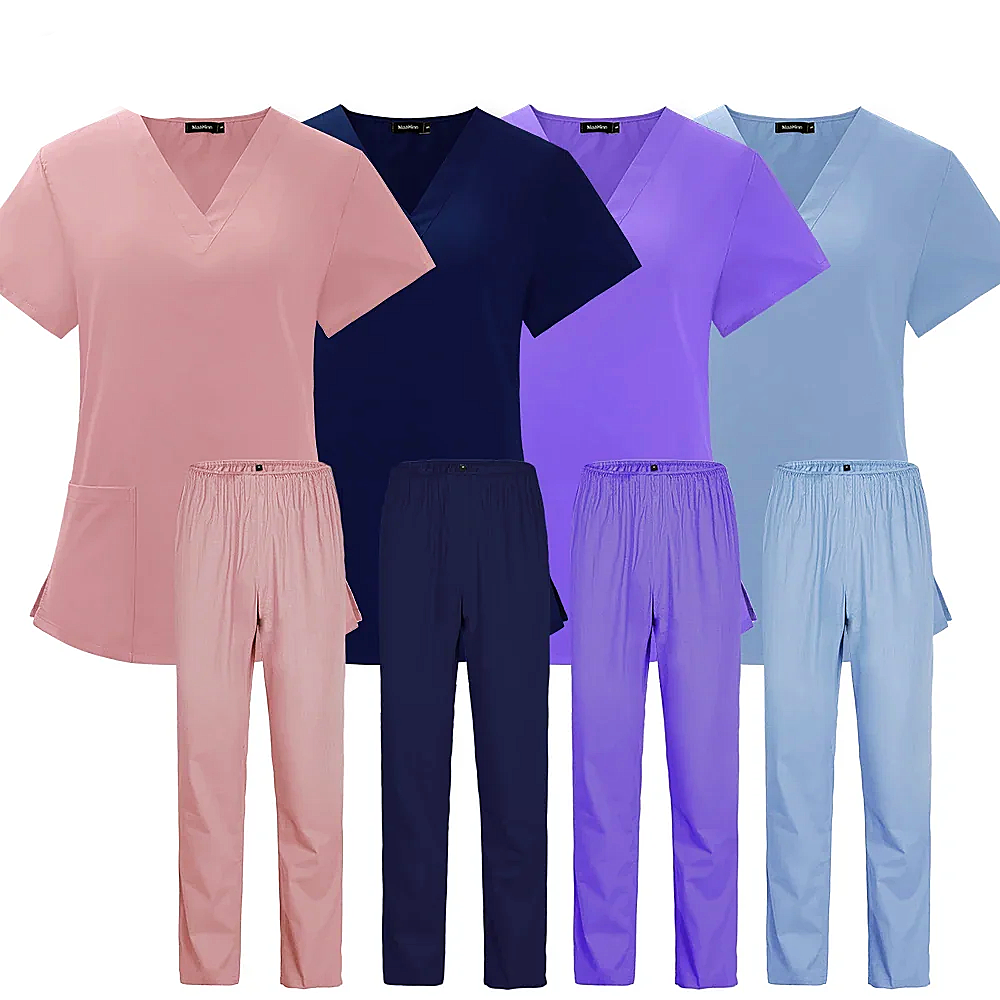 High Quality  Unisex V-Neck Scrub Set