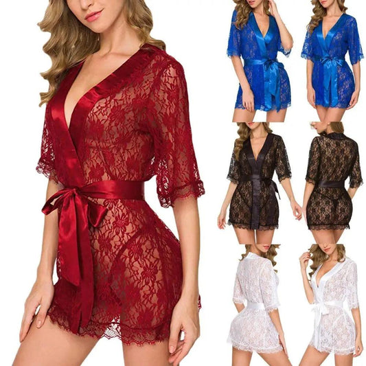 Luxury Women’s Lace & Satin Robe |