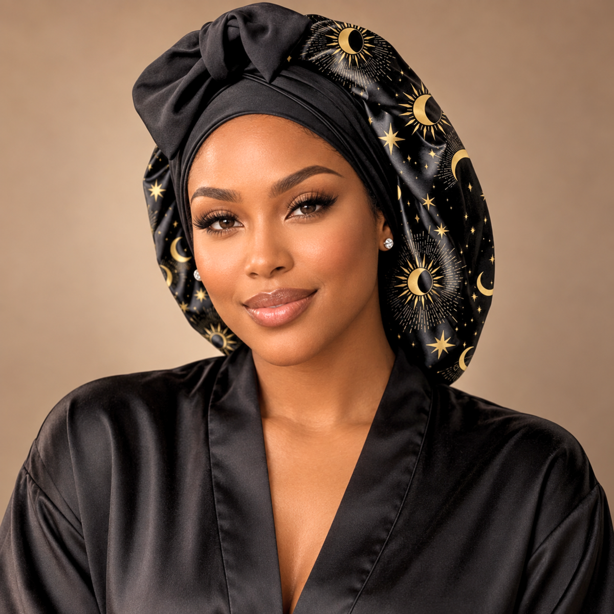 Satin Hair Bonnet for Sleeping – Adjustable Stretch Tie